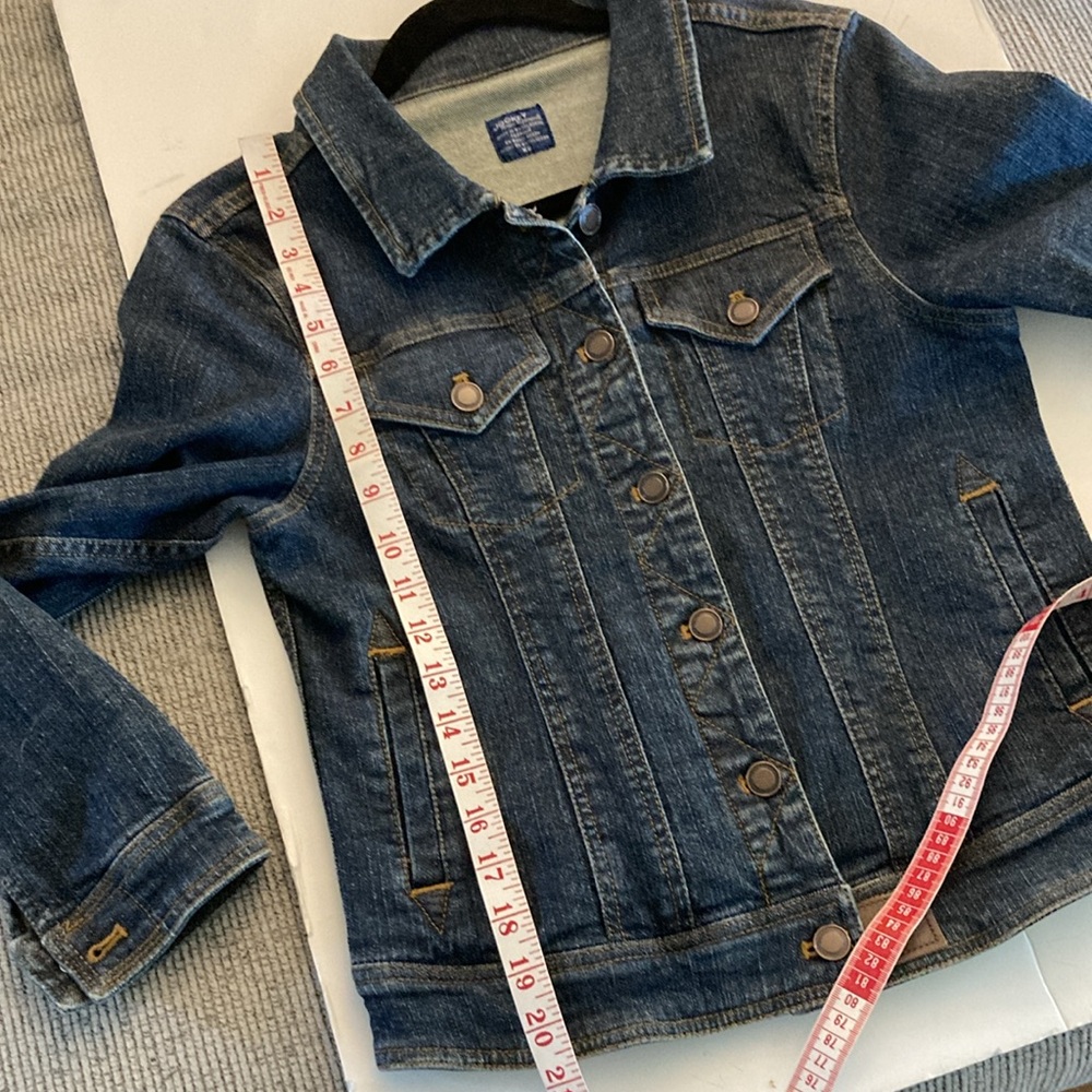 5/$15 Jockey Denim Jacket cotton spandex cool faux leather accents size XS - Picture 8 of 10